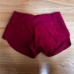 Lululemon Athletica Speed Up Shorts Size 4 (Dark Red)